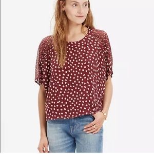 Madewell Silk Blouse in Burgundy